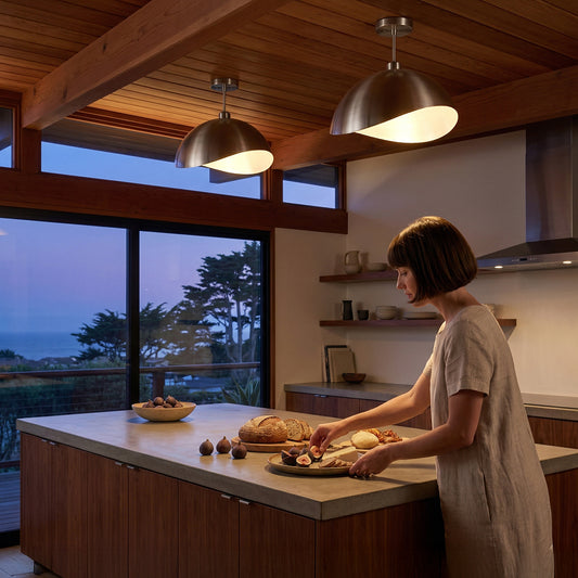 Luna Bella Semi-Flush Mount, Satin Nickel by Nova of California – view 1