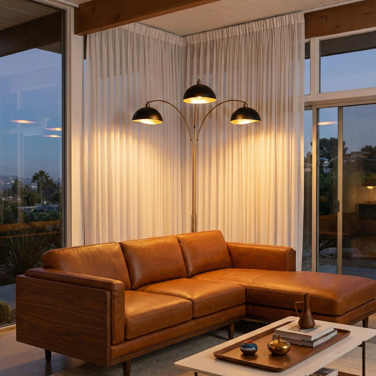 Luna Bella 3-Light Arc Floor Lamp by Nova of California – view 1