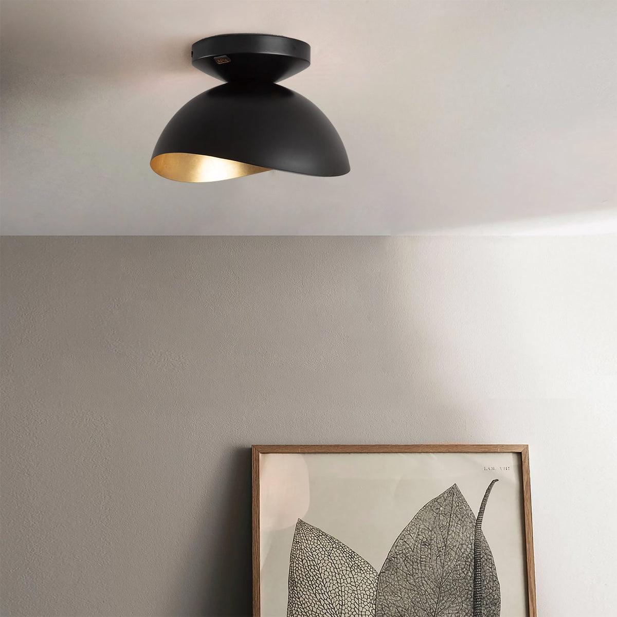 Luna Bella Flush Mount, Matte Black and Gold Leaf by Nova of California – view 1