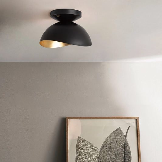 Luna Bella Flush Mount, Matte Black and Gold Leaf by Nova of California – view 1