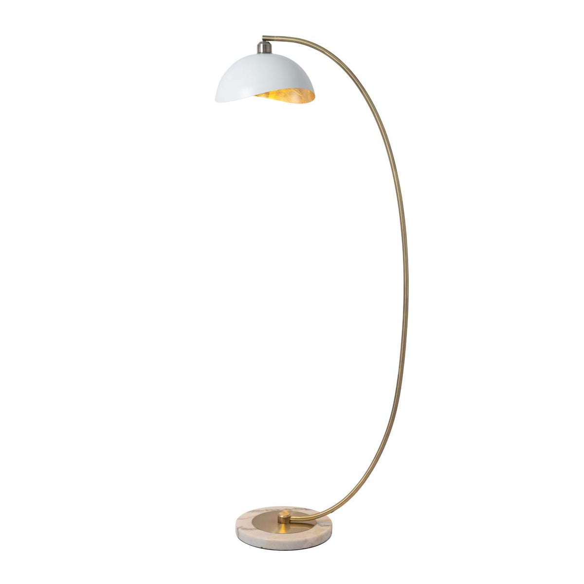 Luna Bella Chairside Arc Floor Lamp by Nova of California, Matte White/Gold – view 11