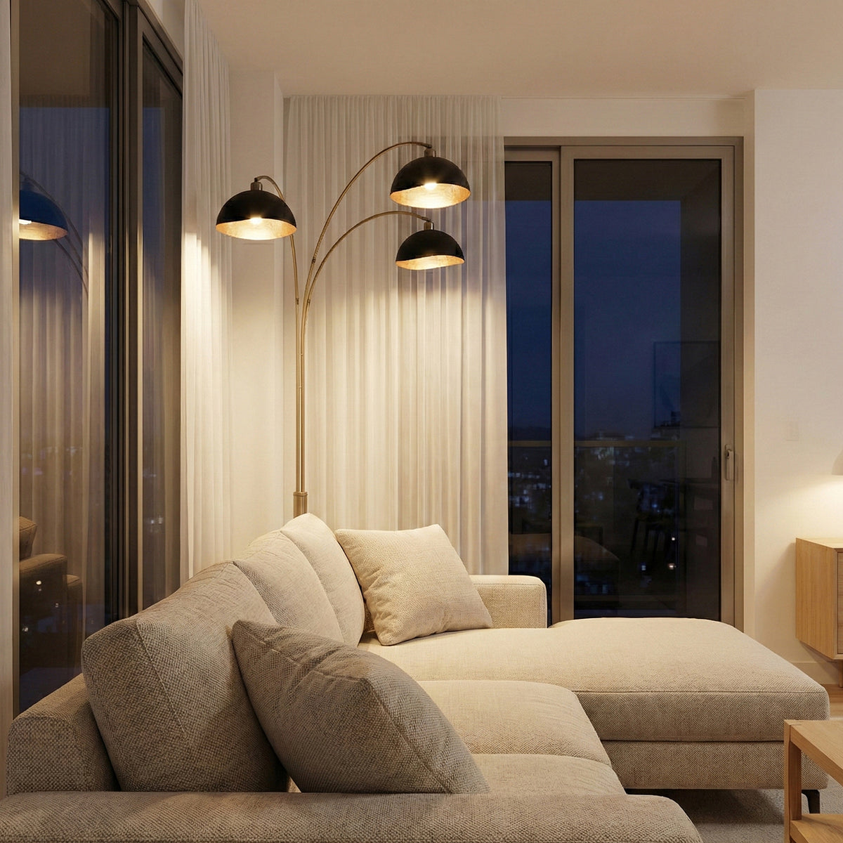 Luna Bella 3-Light Arc Floor Lamp by Nova of California – view 4