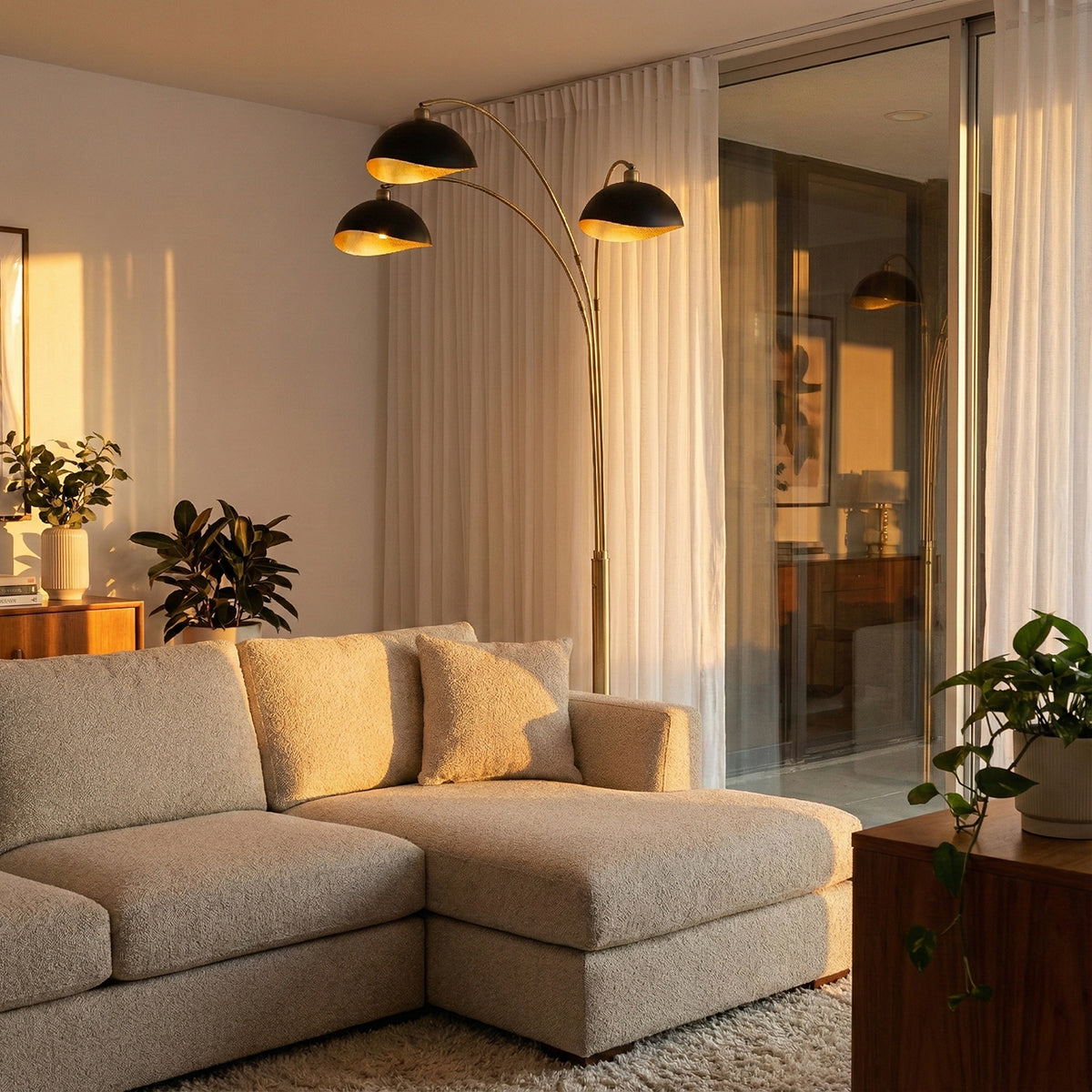 Luna Bella 3-Light Arc Floor Lamp by Nova of California – view 3