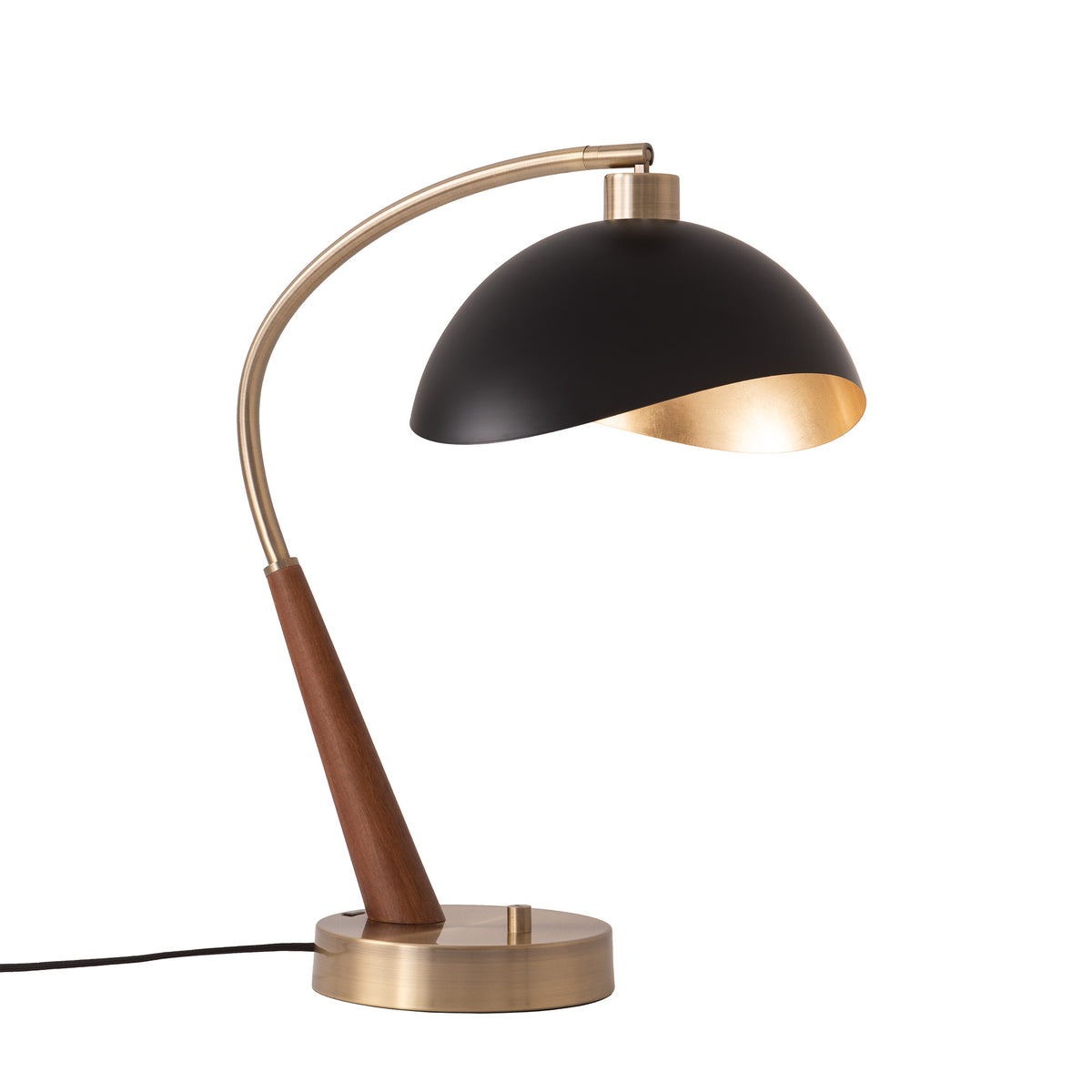 Luna Bella Boomerang Table Lamp by Nova of California, Matte Black/Gold – view 2