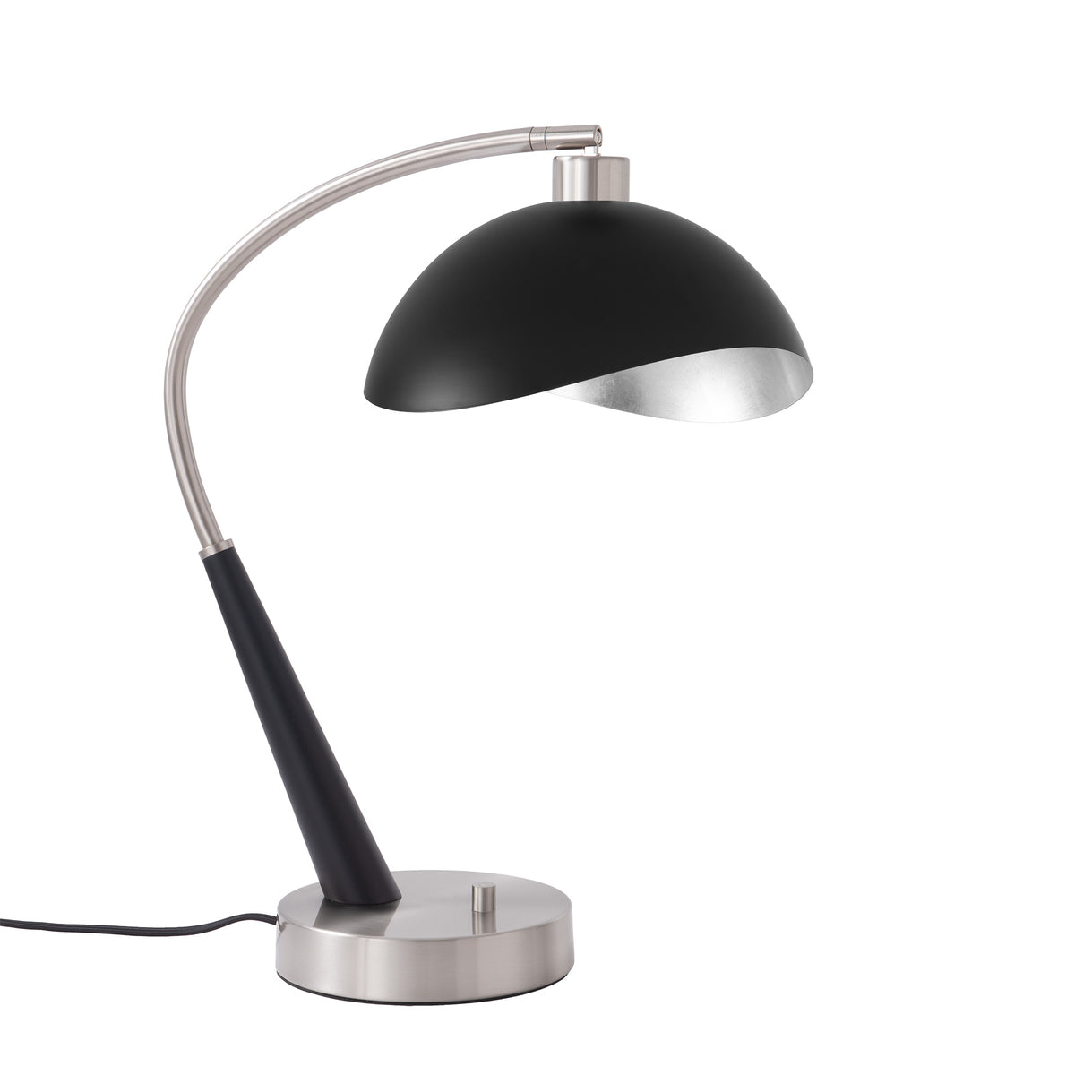 Luna Bella Boomerang Table Lamp by Nova of California, Matte Black/Silver – view 1
