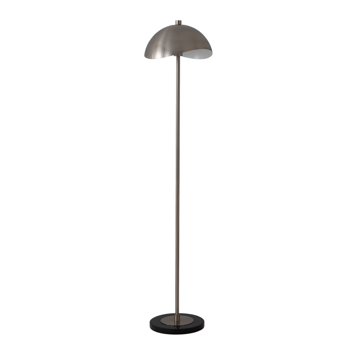 Luna Bella Slimline Floor Lamp by Nova of California, Satin Nickel/White – view 1