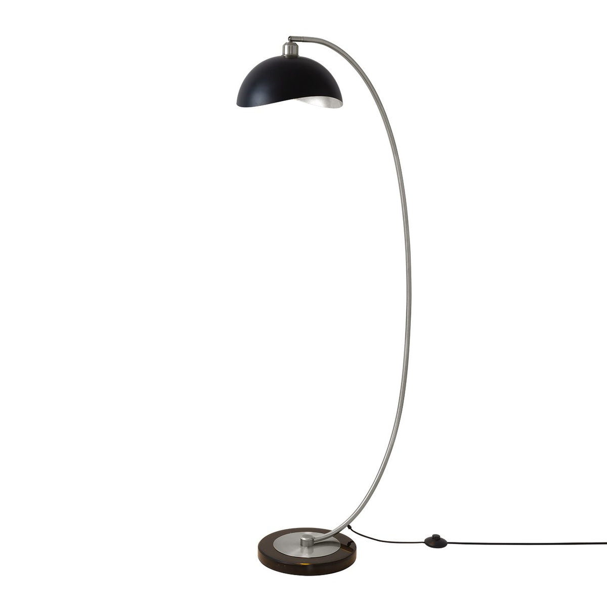 Luna Bella Chairside Arc Floor Lamp by Nova of California, Matte Black/Silver-Leaf – view 2