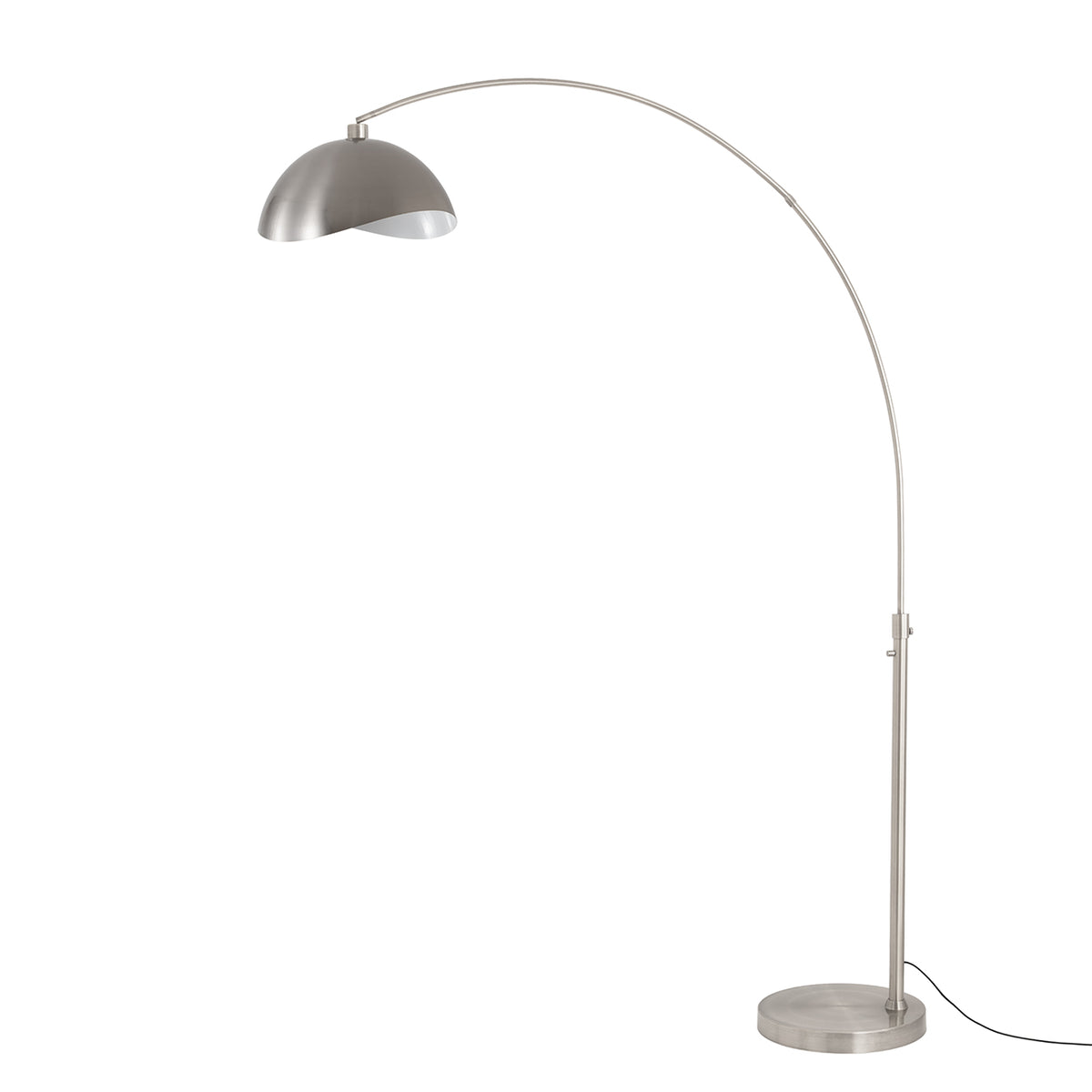 Luna Bella 92" Arc Lamp by Nova of California, Satin Nickel/White shade, Satin Nickel body, Satin Nickel base – view 16