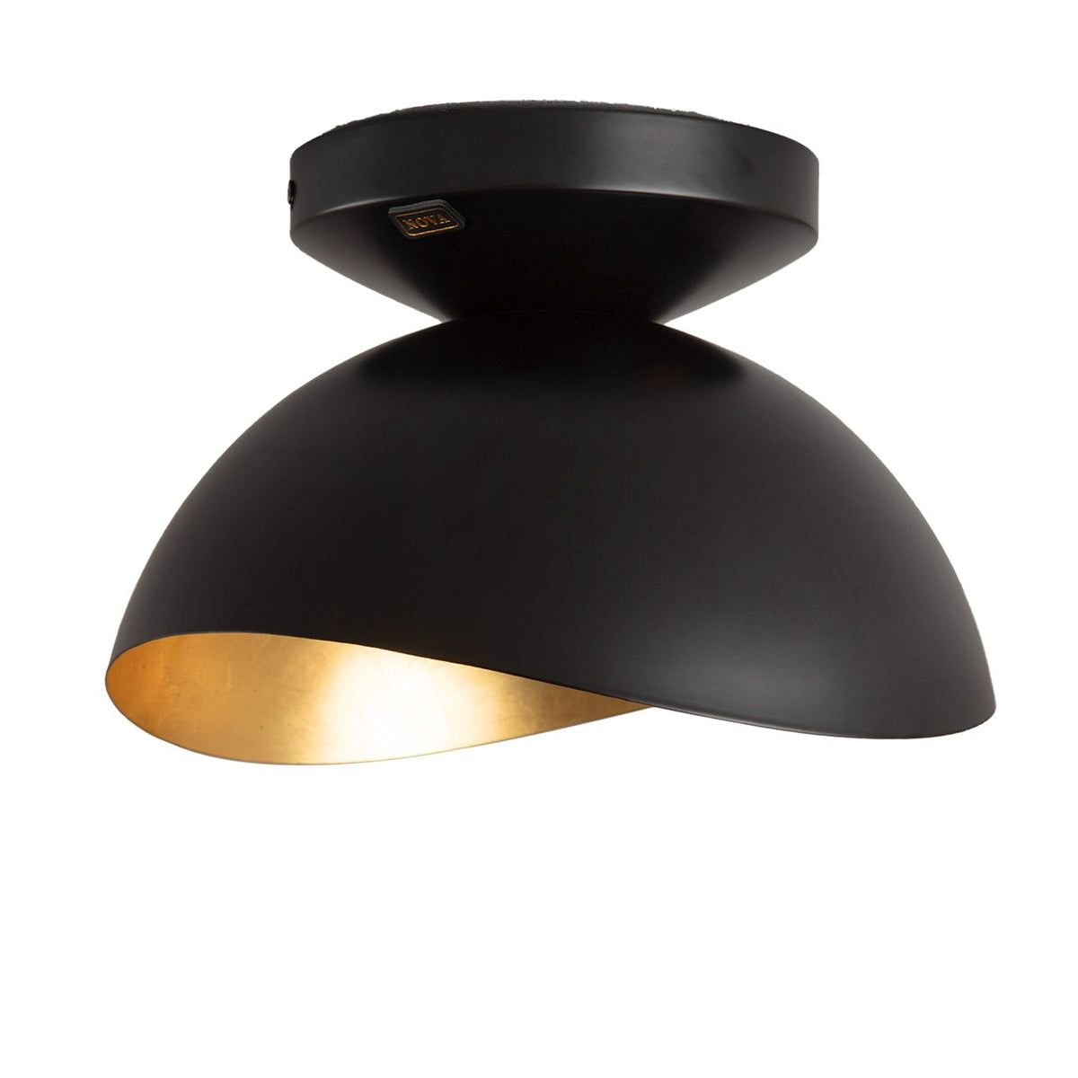 Luna Bella Flush Mount, Matte Black and Gold Leaf by Nova of California – view 3