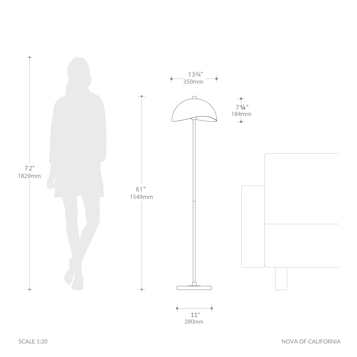 Luna Bella Slimline Floor Lamp by Nova of California – view 5