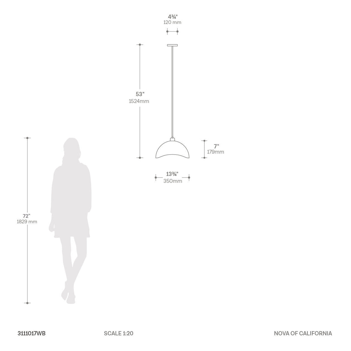 Luna Bella Large Pendant Light by Nova of California – view 10