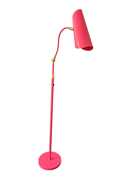House of Troy Logan Adjustable Floor Lamp in Orchid/Satin Brass