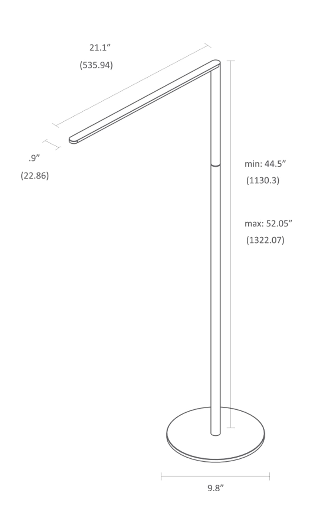 Lady7 Floor Lamp Metallic Black L7 Mbk Flr by Koncept Inc