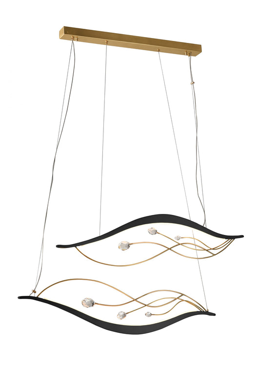 LED Pendant in Black and Gold LD0152BG by StarFire Crystal