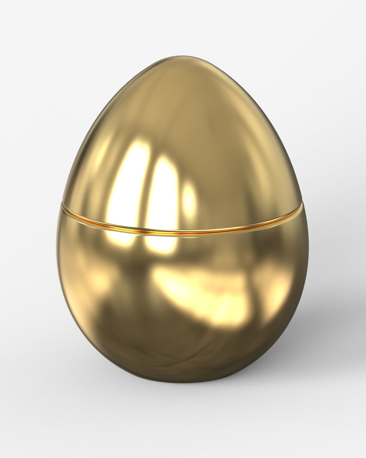 Bois de Russie mini ceramic egg candle by Ladenac Milano, Gold mini egg, side view