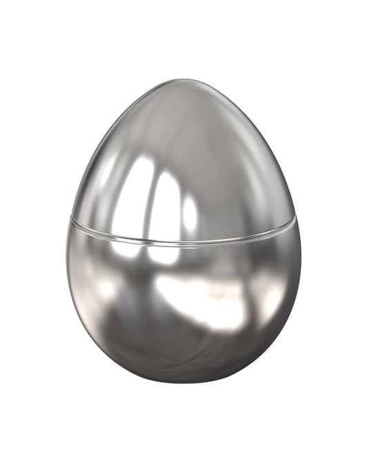 Bois de Russie mini ceramic egg candle by Ladenac Milano, Silver mini egg, closed