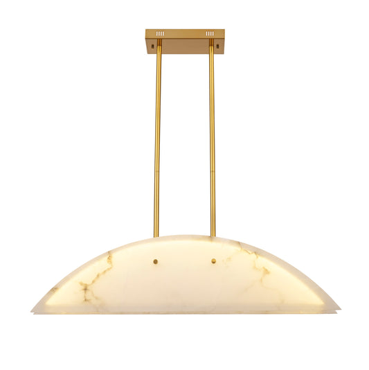 LED Pendant in Antique Brass and Alabaster LD0342AB by StarFire Crystal