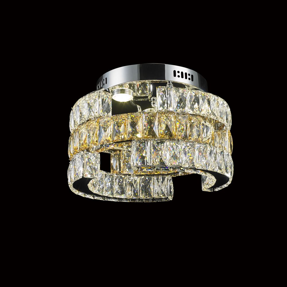LED Flushmount in Clear and Champagne Crystal LD0414CC by StarFire Crystal