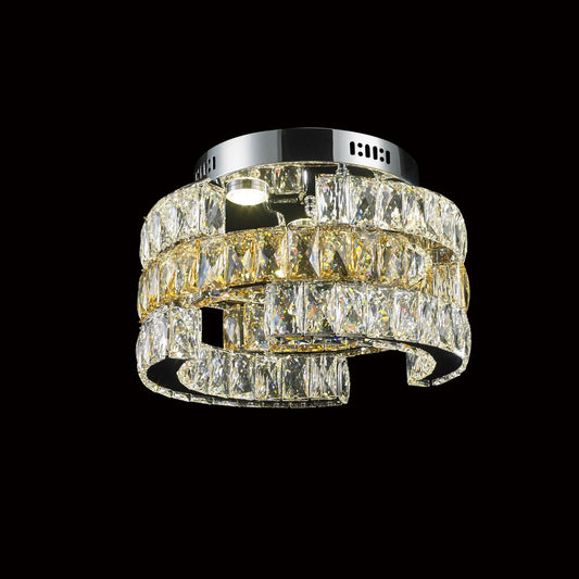 LED Flushmount in Clear and Champagne Crystal LD0414CC by StarFire Crystal