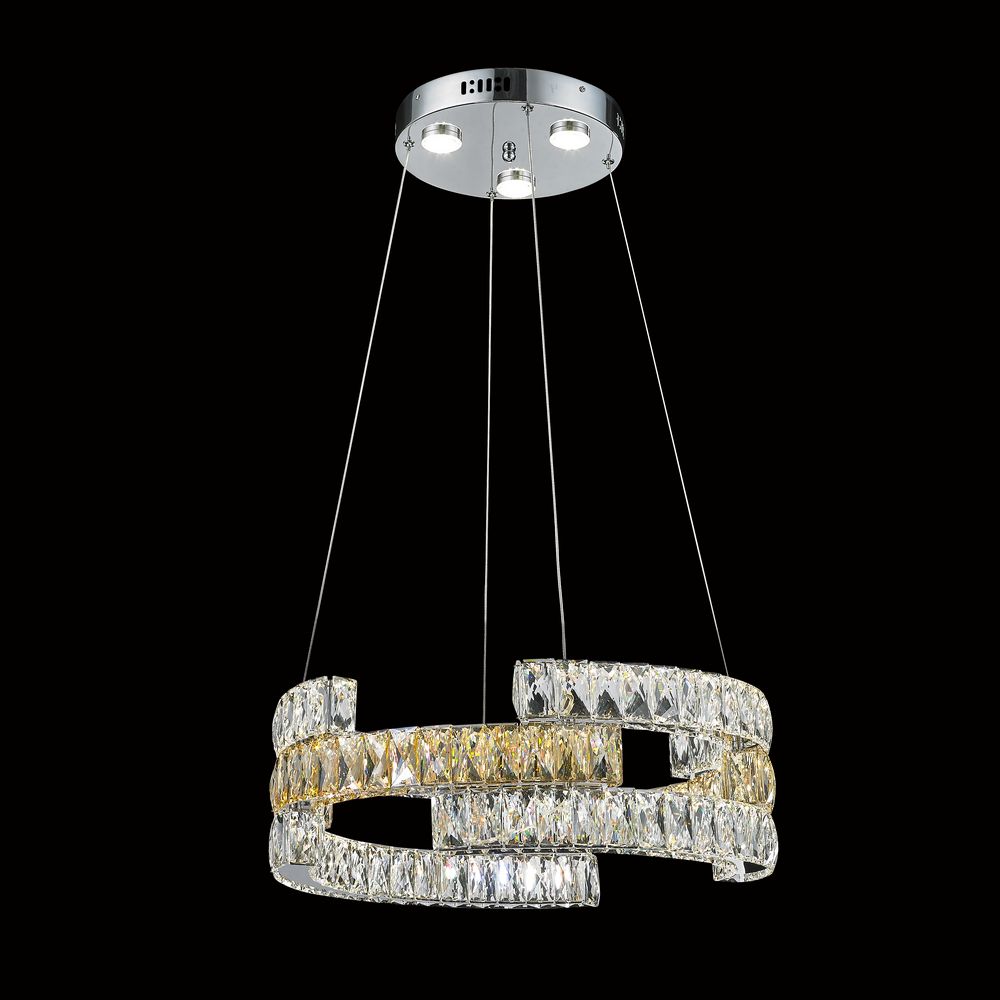 LED Chandelier in Clear and Champagne Crystal LD0420CC by StarFire Crystal