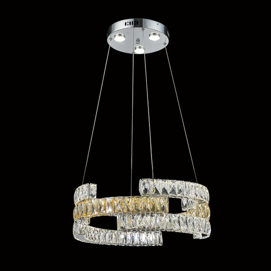 LED Chandelier in Clear and Champagne Crystal LD0420CC by StarFire Crystal
