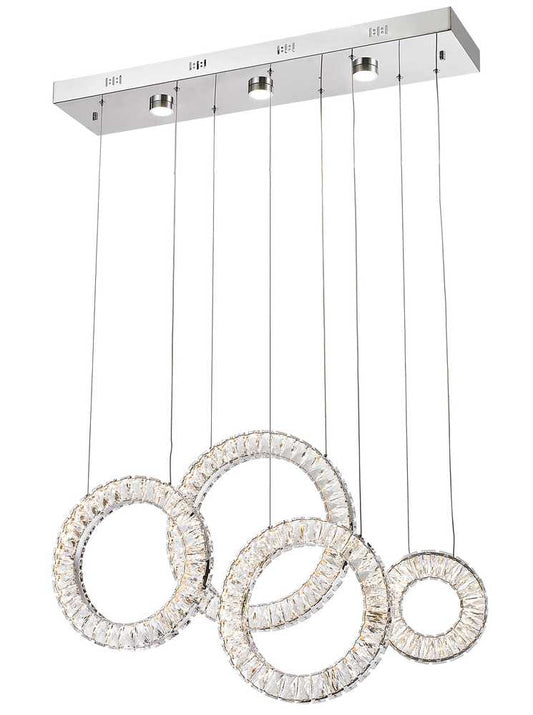 LED Pendant in Chrome LD1508CH by StarFire Crystal