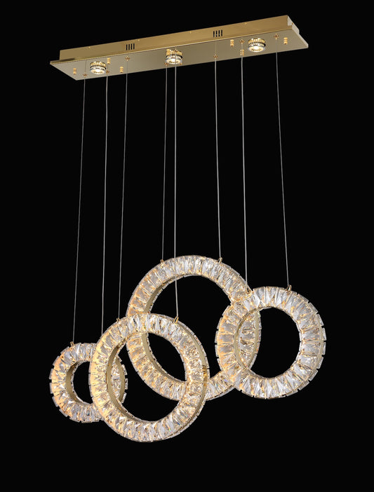 LED Pendant in Gold LD1508GD by StarFire Crystal