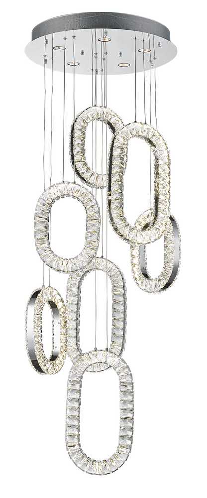 LED Chandelier in Chrome LD1524CH by StarFire Crystal