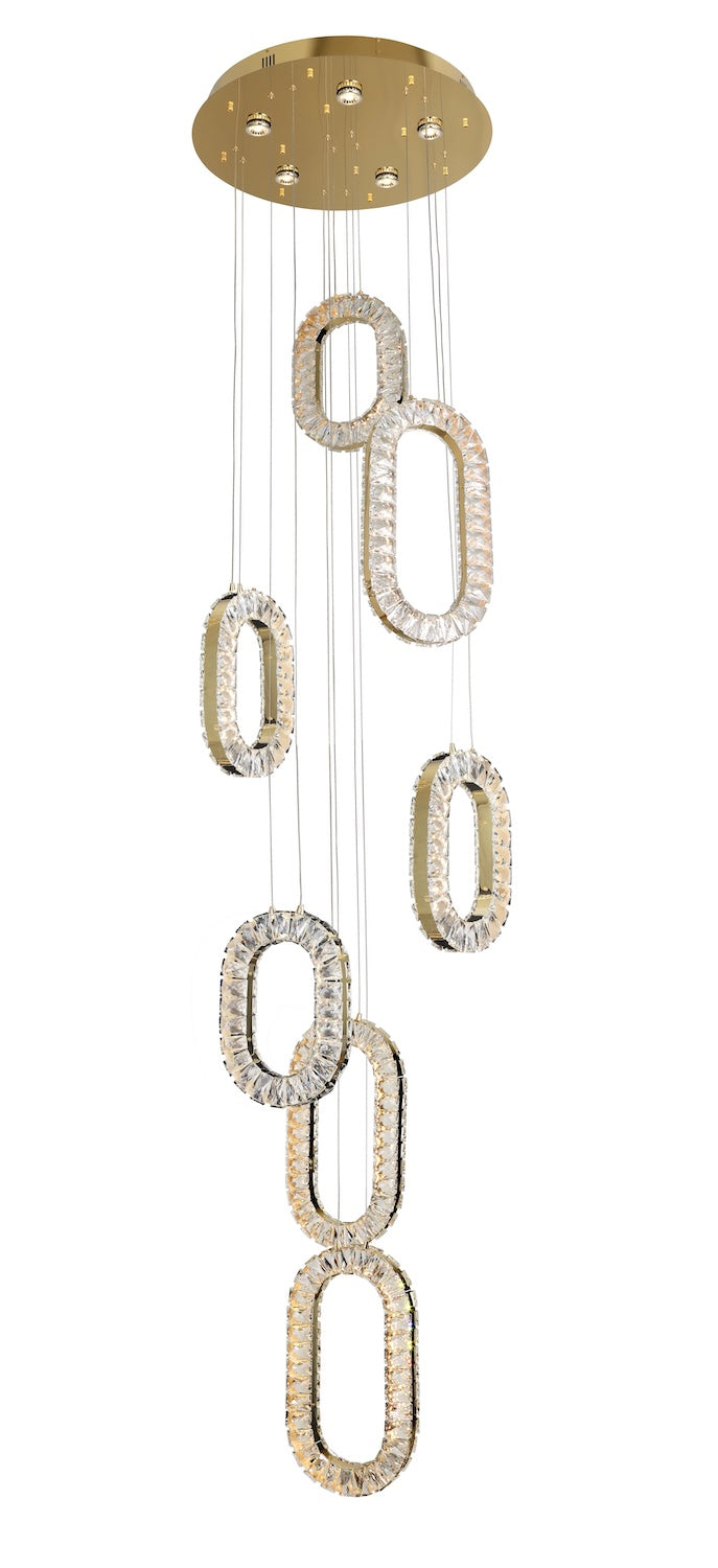 LED Pendant in Gold LD1524GD by StarFire Crystal