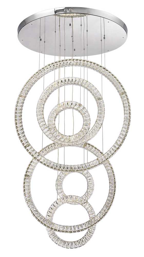 LED Chandelier in Chrome LD1534CH by StarFire Crystal