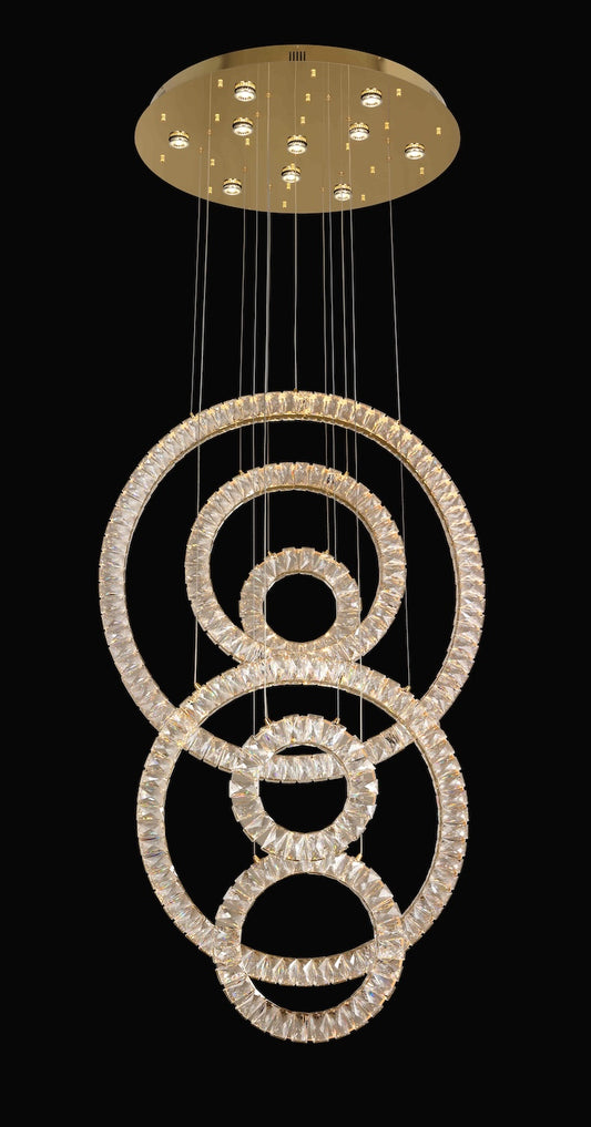LED Chandelier in Gold LD1534GD by StarFire Crystal