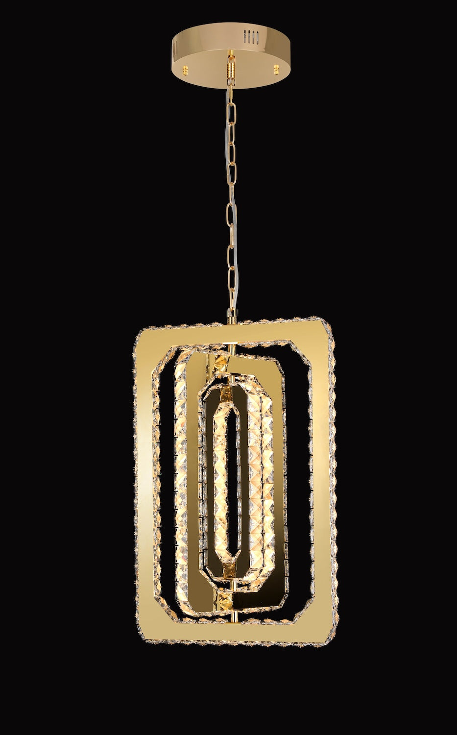 LED Pendant in Gold LD1536GD by StarFire Crystal