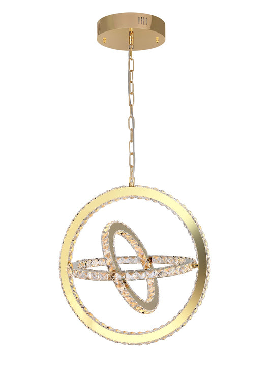 LED Pendant in Gold LD1537GD by StarFire Crystal