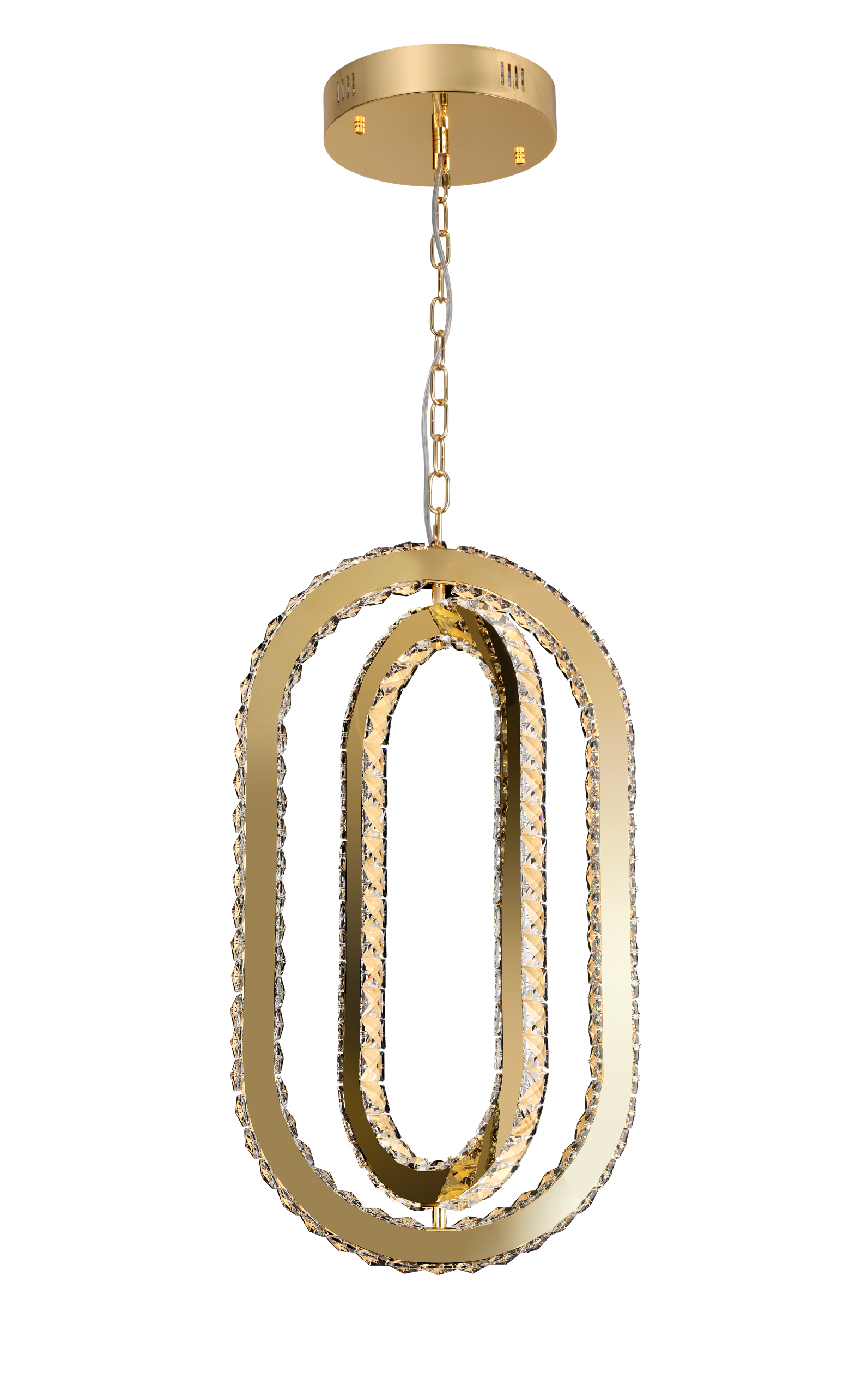 LED Pendant in Gold LD1538GD by StarFire Crystal
