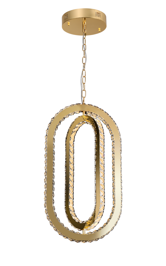 LED Pendant in Gold LD1538GD by StarFire Crystal