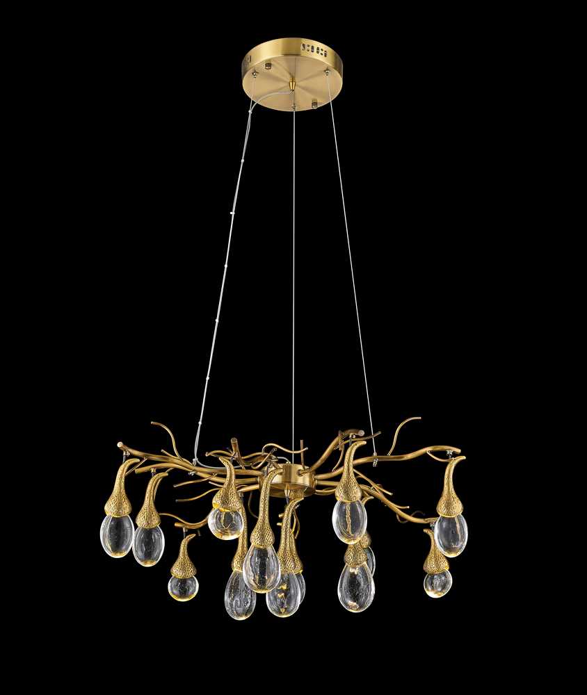 LED Chandelier in Antique brass LD1999AB by StarFire Crystal