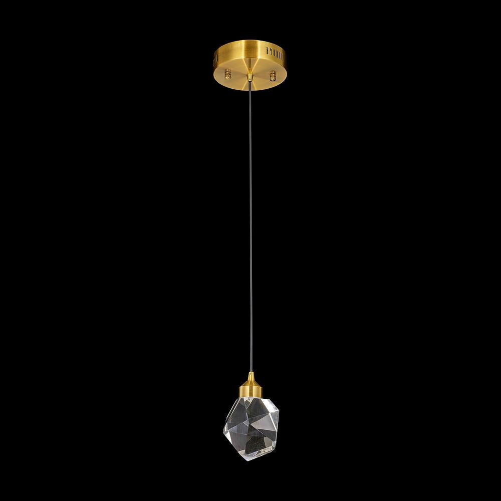 Rock Crystal Pendant 1-Light in Antique Brass LD6105AB by StarFire Crystal