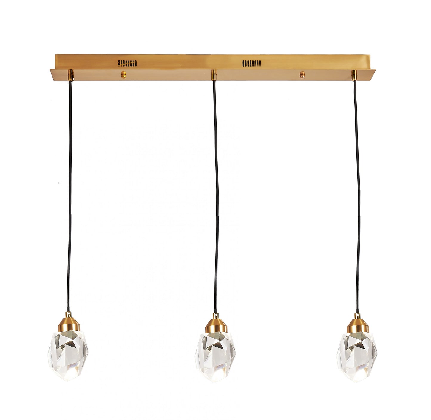 Rock Crystal Pendant 3-Light in Antique Brass LD6108AB by StarFire Crystal