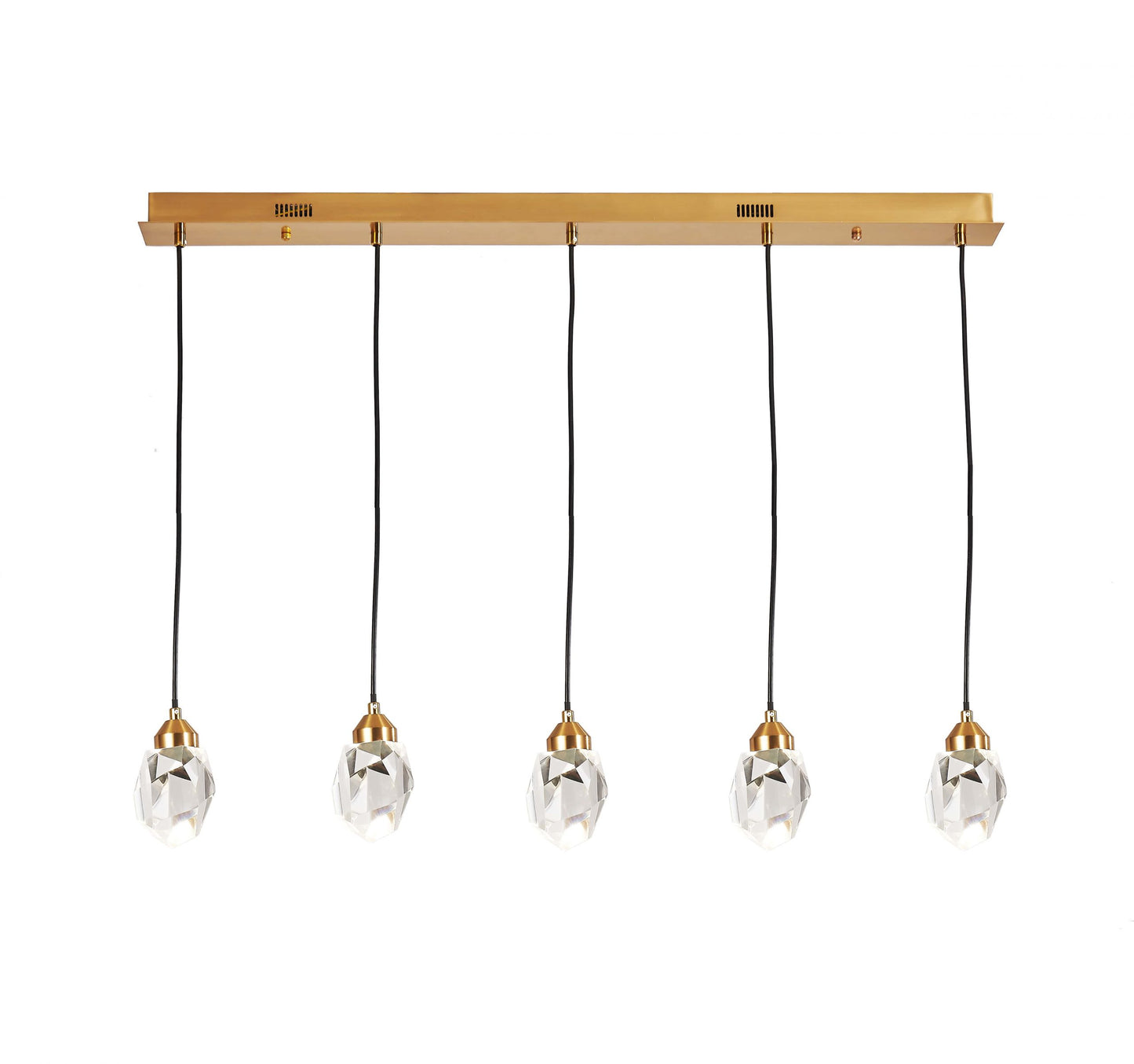Rock Crystal Pendant 5-Light in Antique Brass LD6109AB by StarFire Crystal