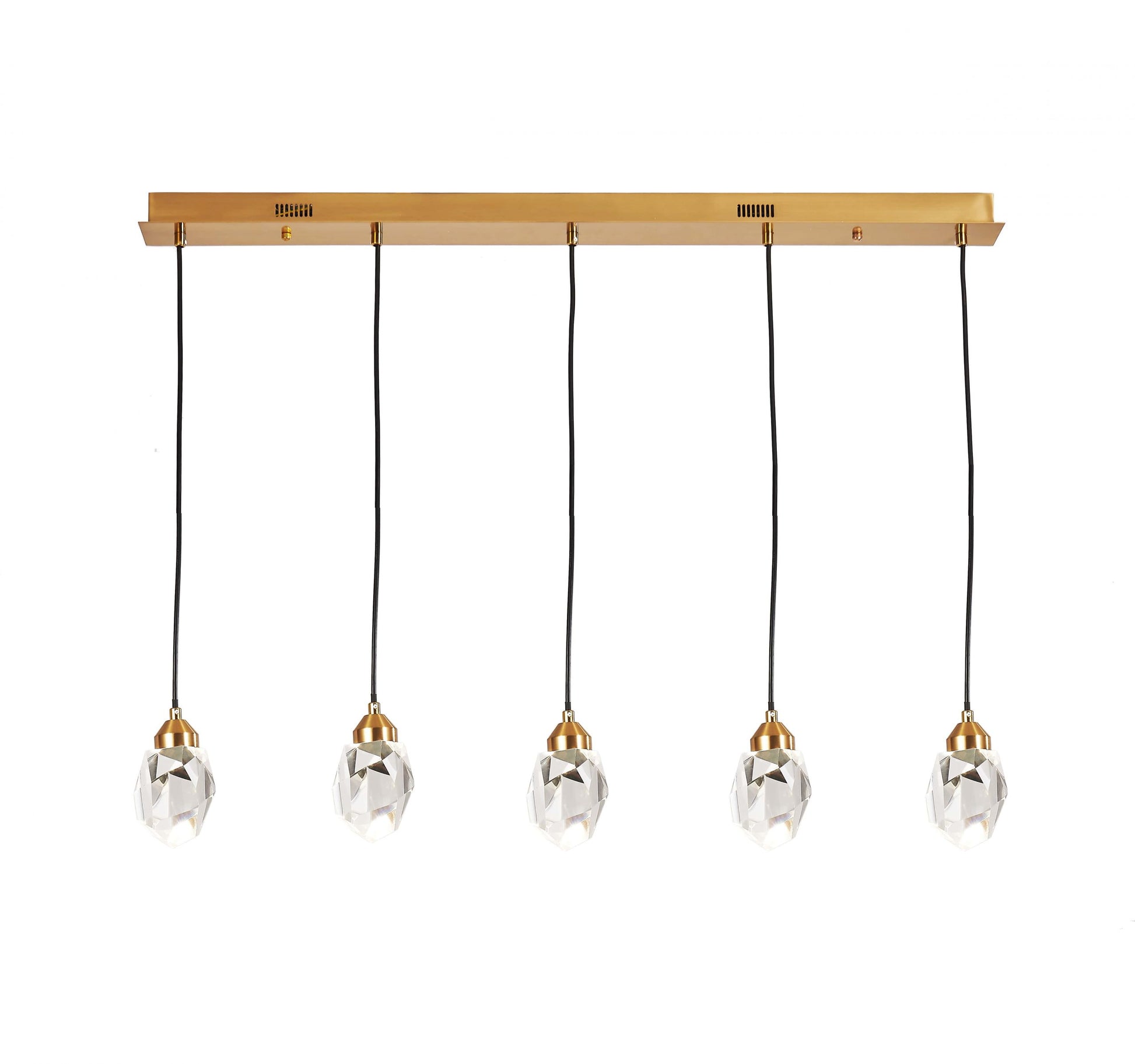 Rock Crystal Pendant 5-Light in Antique Brass LD6109AB by StarFire Crystal