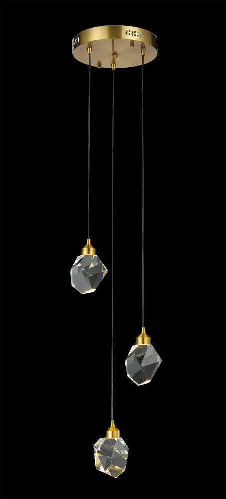 Rock Crystal Flushmount 3-Light in Antique Brass LD6116AB by StarFire Crystal