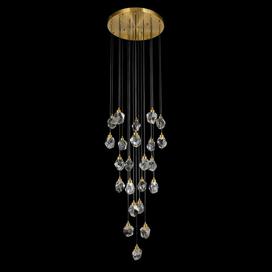 Rock Crystal Chandelier 23-Light in Antique Brass LD6124AB by StarFire Crystal