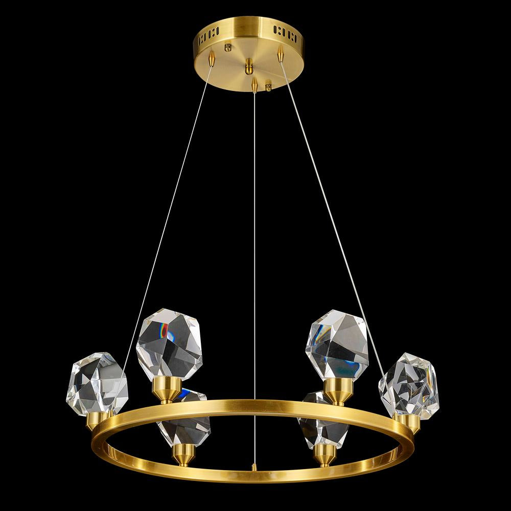 Rock Crystal Pendant 6-Light in Antique Brass LD6125AB by StarFire Crystal