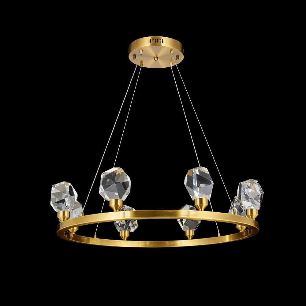 Rock Crystal Pendant 8-Light in Antique Brass LD6132AB by StarFire Crystal