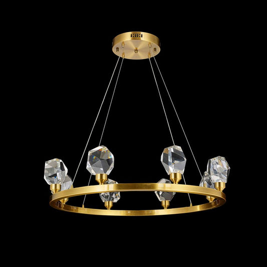 Rock Crystal Pendant 8-Light in Antique Brass LD6132AB by StarFire Crystal