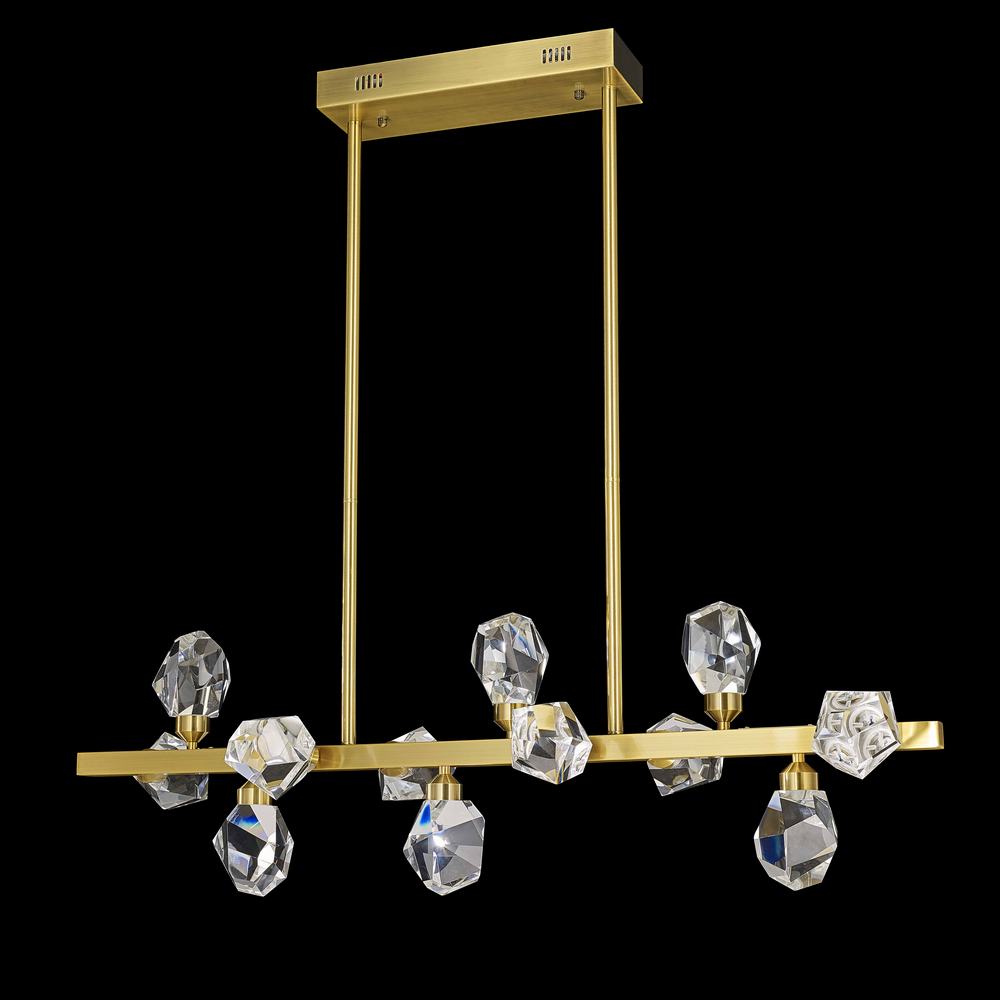 Rock Crystal Pendant 12-Light in Antique Brass LD6144AB by StarFire Crystal