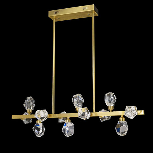 Rock Crystal Pendant 12-Light in Antique Brass LD6144AB by StarFire Crystal