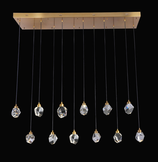 Rock Crystal Pendant 12-Light in Antique Brass LD6160AB by StarFire Crystal