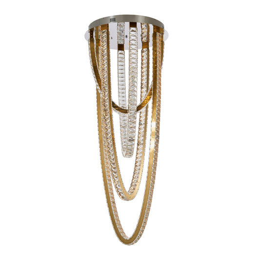 LED Flushmount in Chrome and Gold LD9760CG by StarFire Crystal