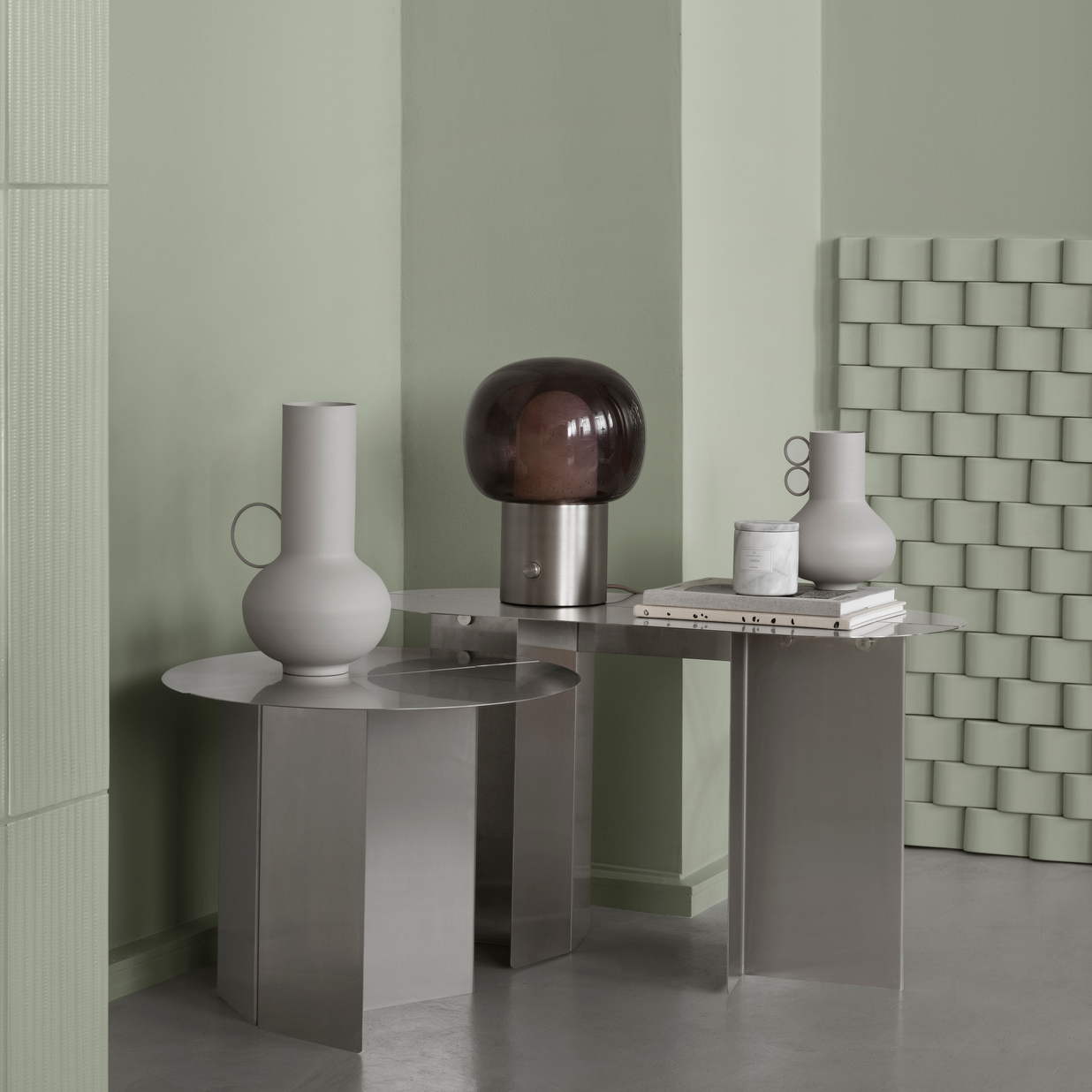 blomus Loha Jug Vase with Handle Small Two Ring